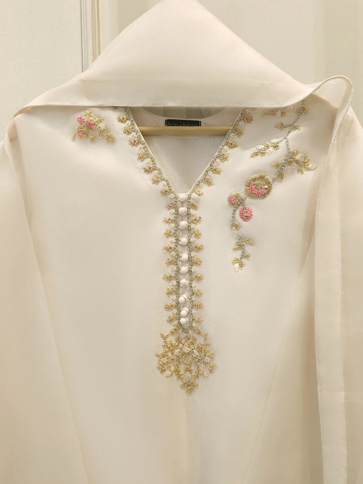 Aghanoor Embroidered A Line Organza 3 Piece Suit