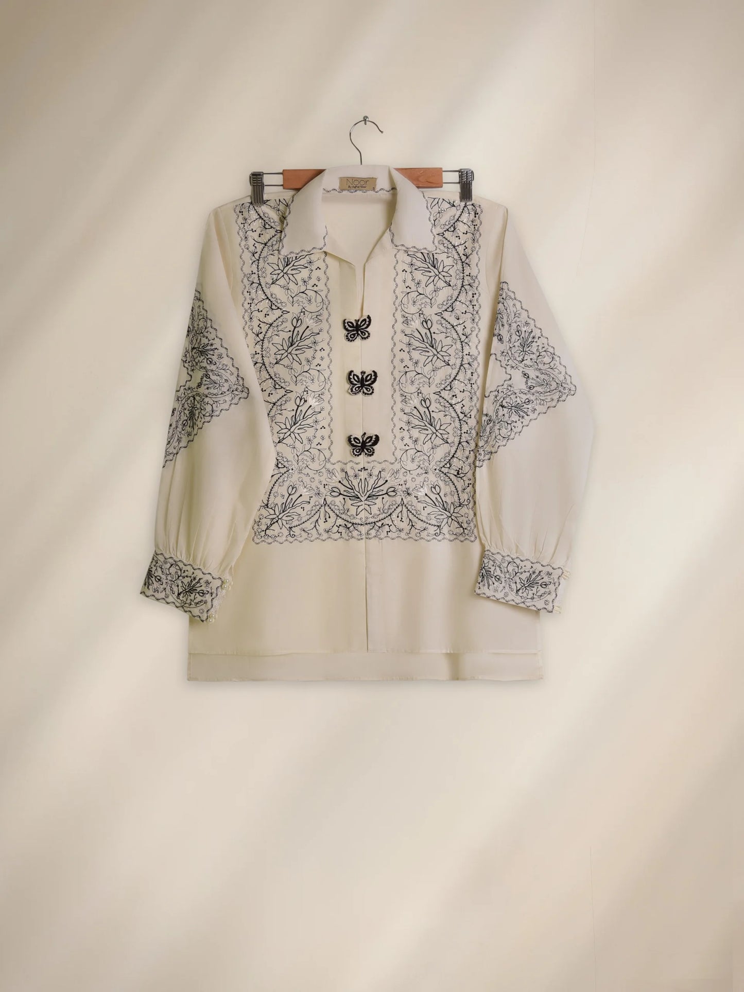 AGHANOOR LAWN EMBROIDERED SHIRT- White