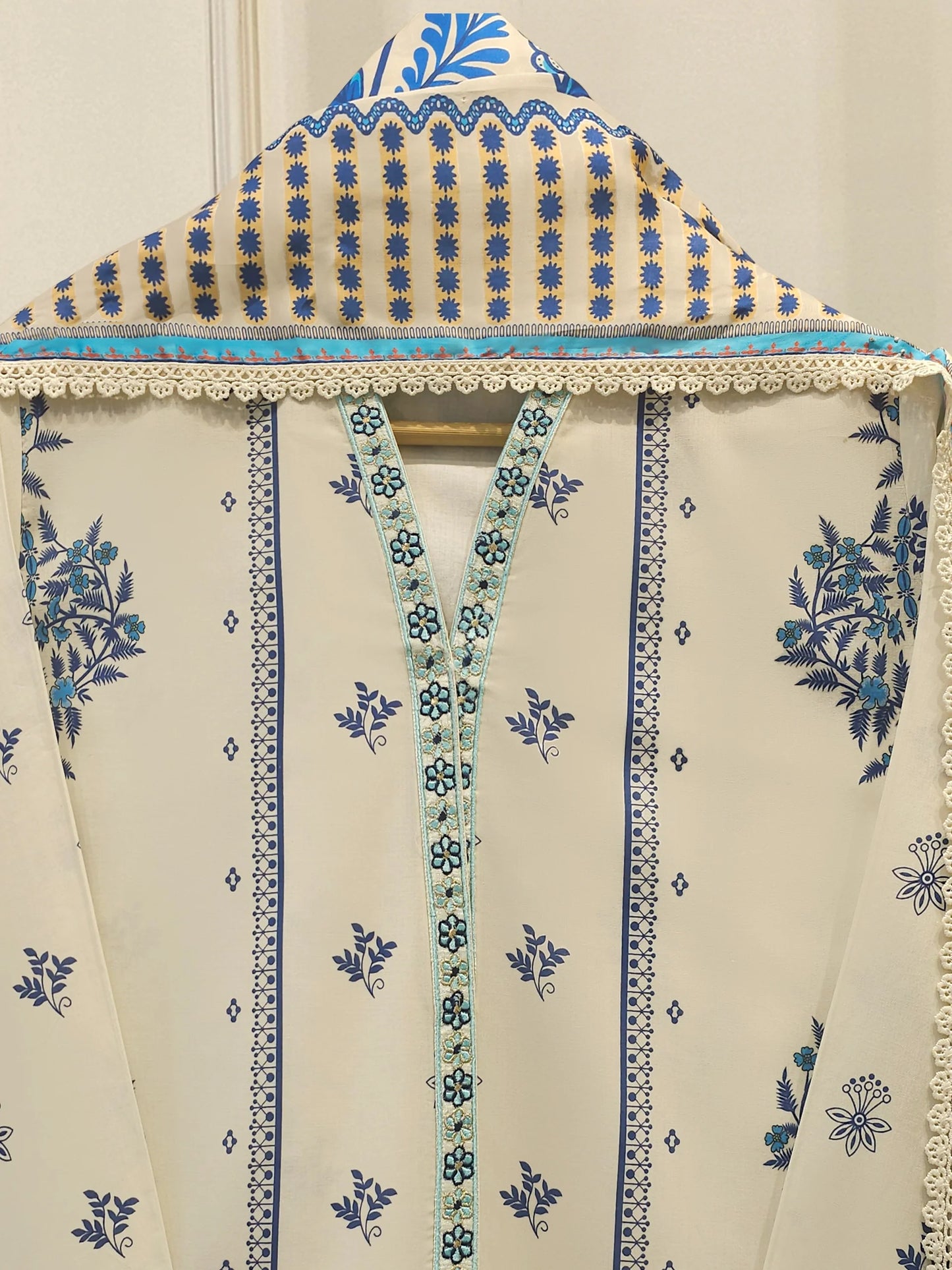AGHANOOR PURE EMBROIDERED LAWN SHIRT & SILK DUPATTA