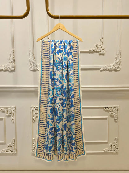 AGHANOOR PURE EMBROIDERED LAWN SHIRT & SILK DUPATTA