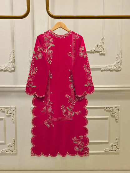 AGHANOOR HEAVILY EMBROIDERED CAMBRIC COTTON SHIRT & PANT