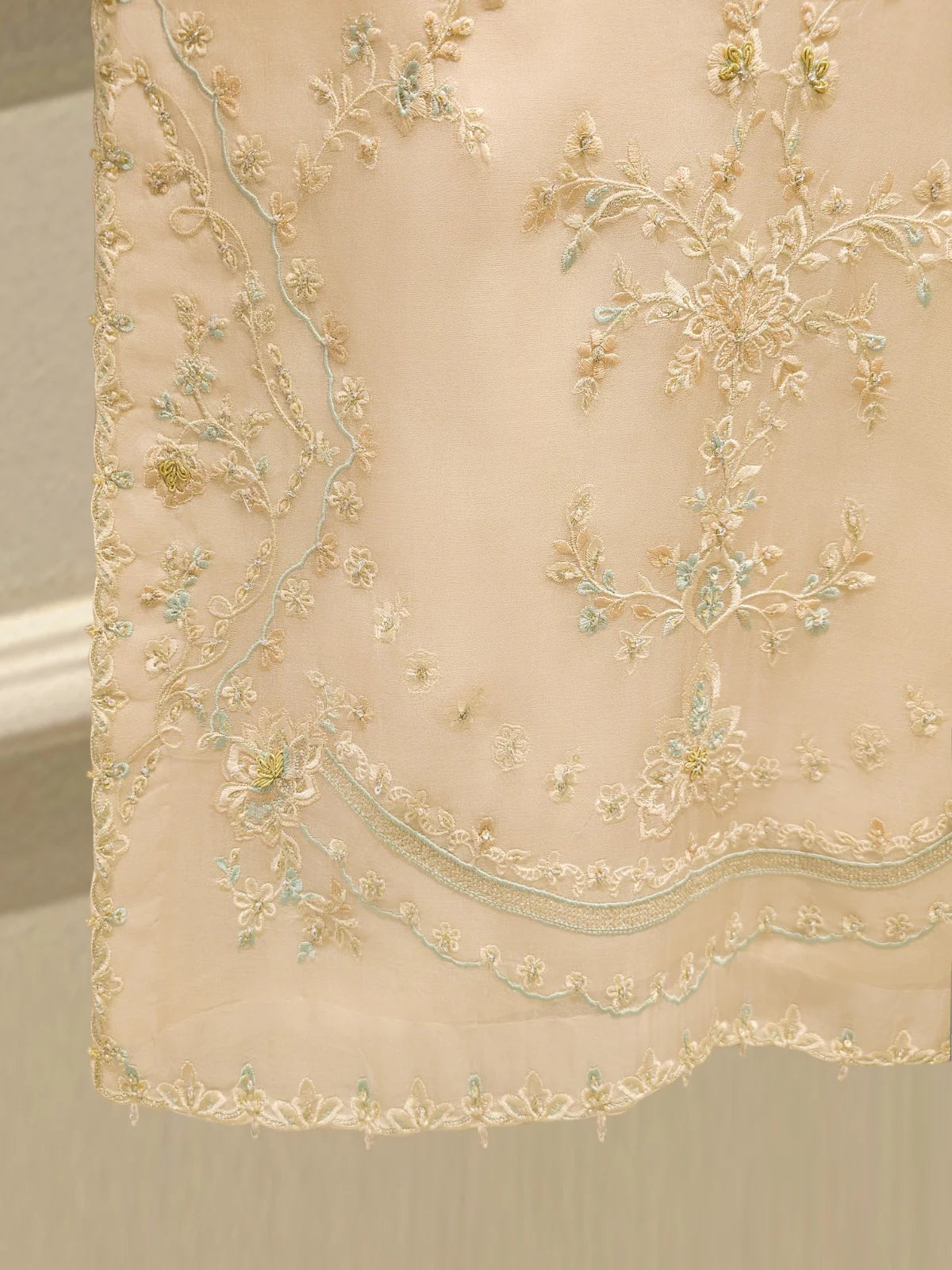 Aghanoor Pure Embroidered Organza 3 Piece Suit