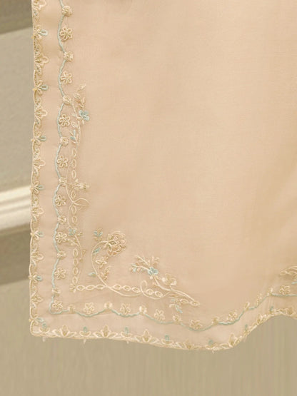 Aghanoor Pure Embroidered Organza 3 Piece Suit