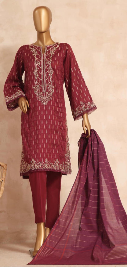 Bin Saeed 3 Piece Embroidered Jacquard Lawn Suit