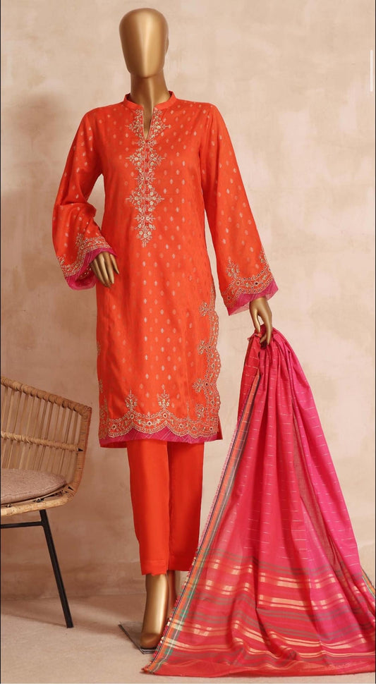 Bin Saeed 3 Piece Embroidered Jacquard Lawn Suit