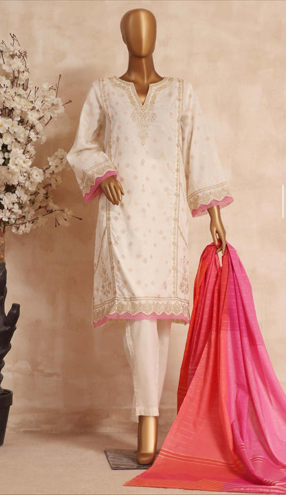 Bin Saeed 3 Piece Embroidered Jacquard Lawn Suit