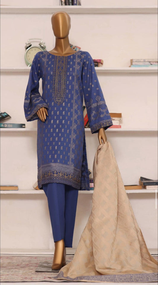 Bin Saeed 3 Piece Embroidered Jacquard Lawn Suit