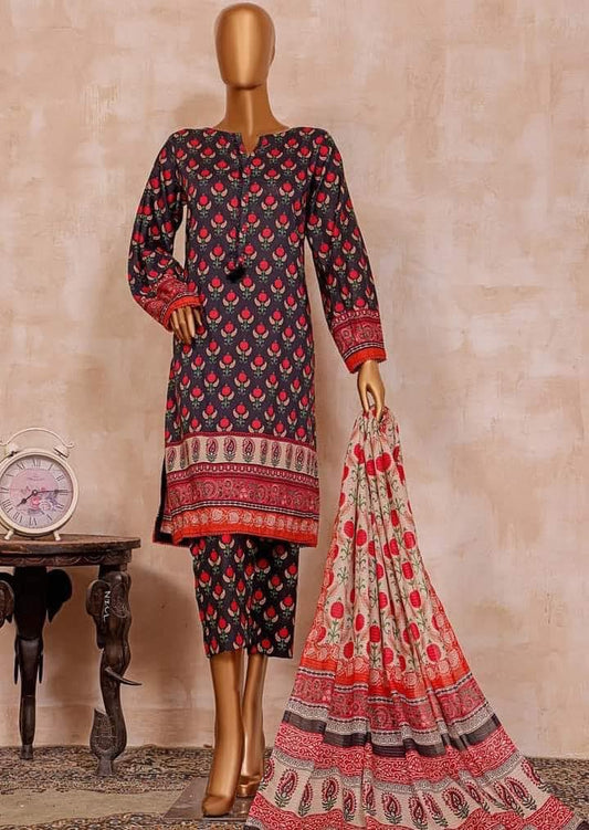 Sadabahar Stitched Lawn 3 Piece Suit