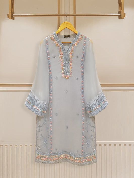 AGHANOOR PURE CHIFFON BEAUTIFUL EMBROIDERED SHIRT AND PANT