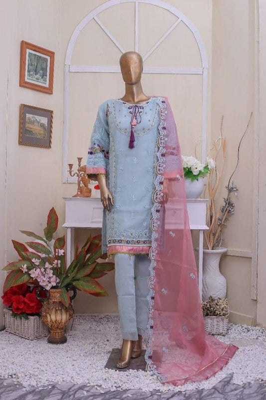 Naubahar Embroidered Organza 3 Piece Suit