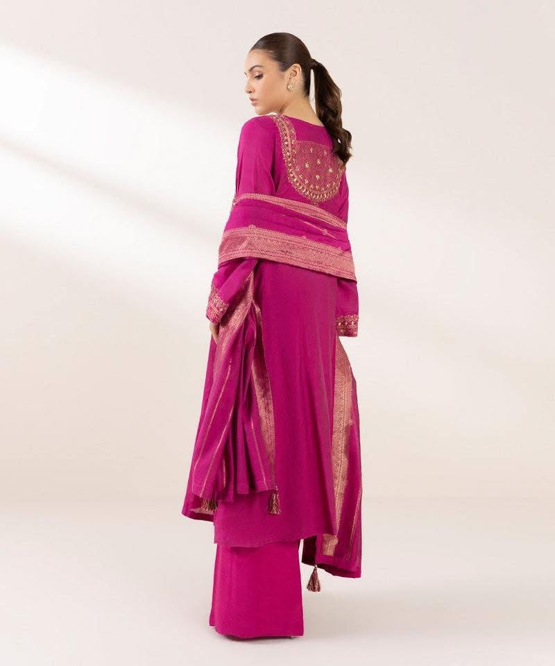 SAPPHIRE SILK EMBROIDERED 3 PIECE SUIT