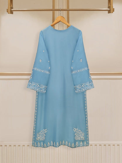AGHANOOR 100% PURE EMB RAW SILK BROIDERED SHIRT WITH PANT