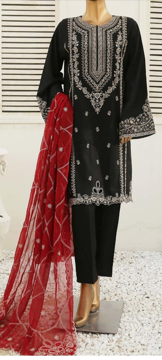 Bin Saeed Embroidered Marina 3 Piece Suit