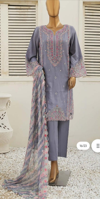 Bin Saeed Embroidered Marina 3 Piece Suit