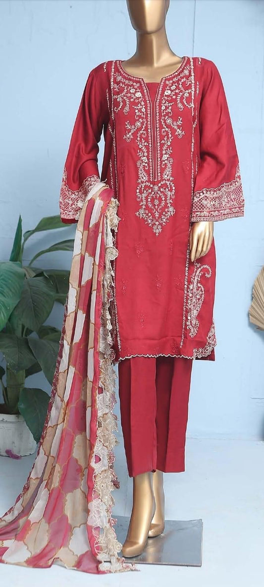 Bin Saeed Embroidered Marina 3 Piece Suit