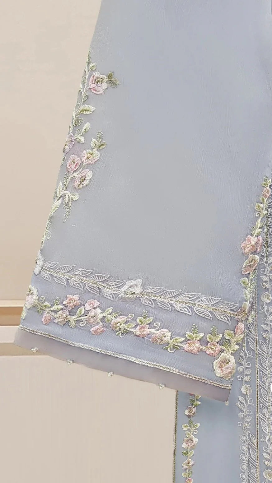 Aghanoor Pure Chiffon Embroidered 3 Piece Suit