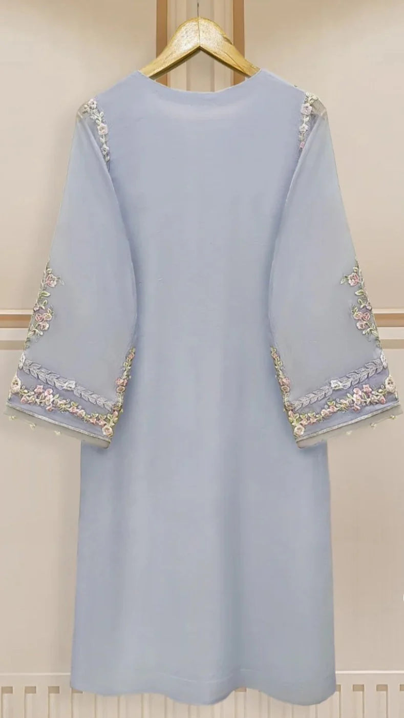 Aghanoor Pure Chiffon Embroidered 3 Piece Suit