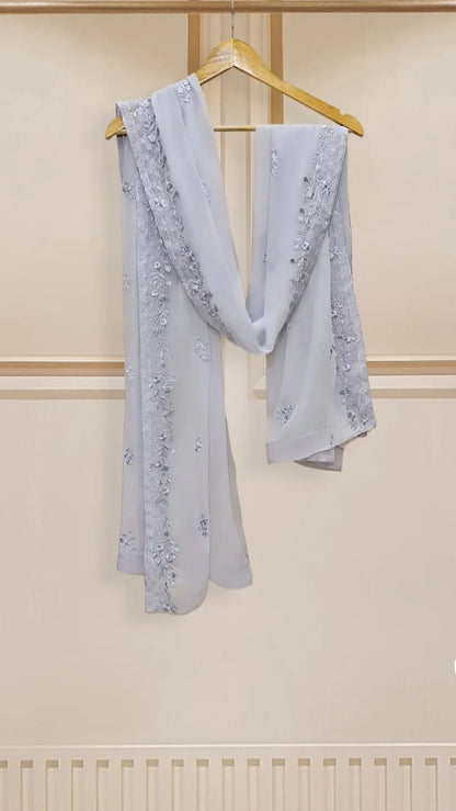 Aghanoor Pure Chiffon Embroidered 3 Piece Suit