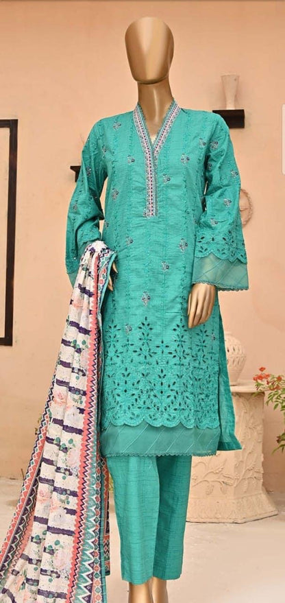 Bin Saeed Embroidered Chikankari Lawn 3 Piece Suit