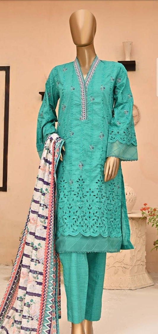 Bin Saeed Embroidered Chikankari Lawn 3 Piece Suit