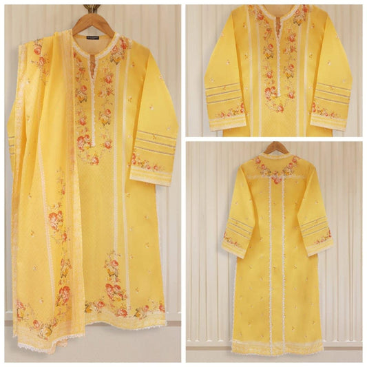 AGHANOOR 2 PIECE CAMBRIC LAWN SHIRT AND DUPATTA