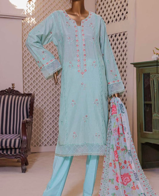 Bin Saeed Embroidered Lawn 3 Piece Suit