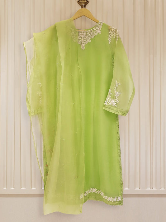 AGHANOOR 100% PURE ORGANZA 3 PIECE SUIT