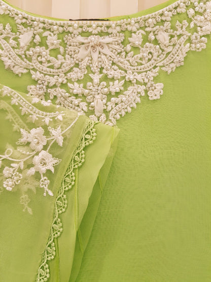 AGHANOOR 100% PURE ORGANZA 3 PIECE SUIT