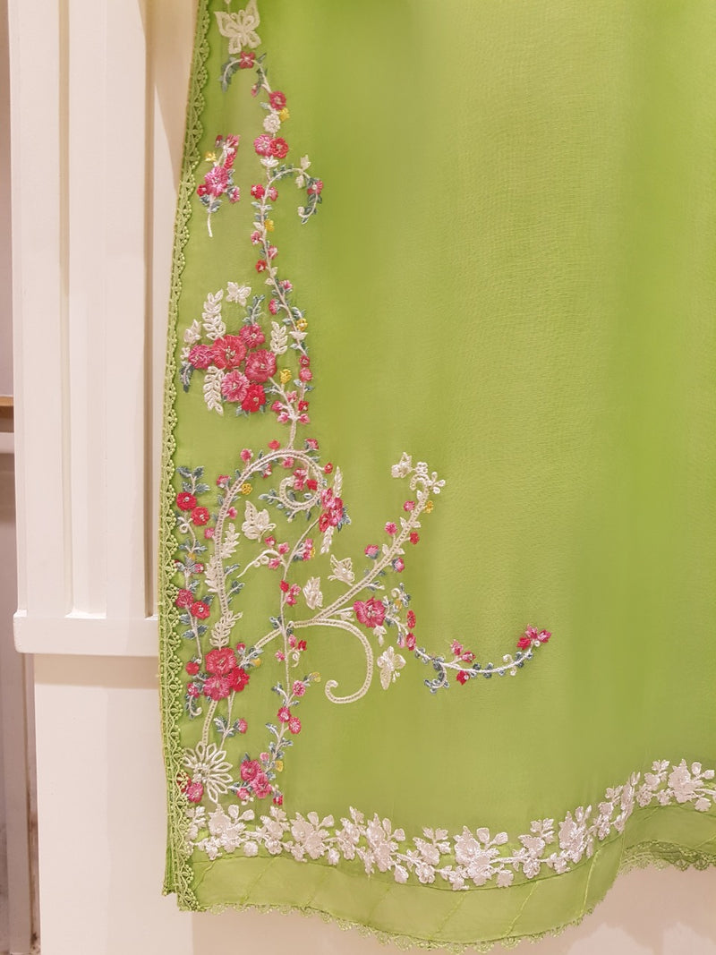 AGHANOOR 100% PURE ORGANZA 3 PIECE SUIT