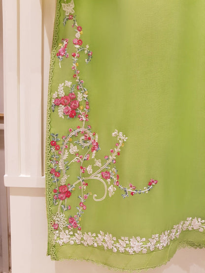 AGHANOOR 100% PURE ORGANZA 3 PIECE SUIT