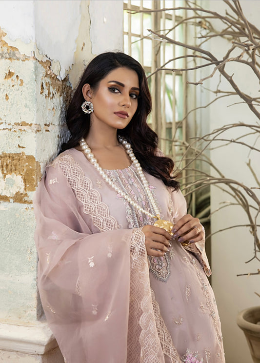 Organza Embroidered 3 Piece Suit