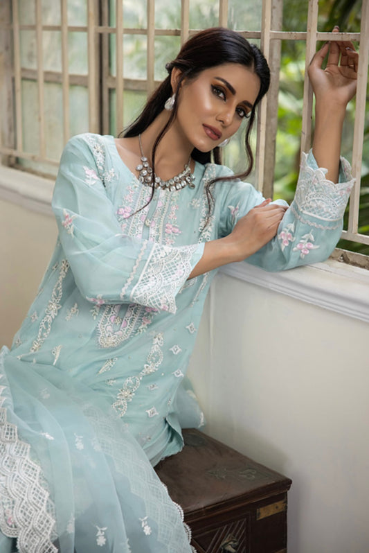 Organza Embroidered 3 Piece Suit