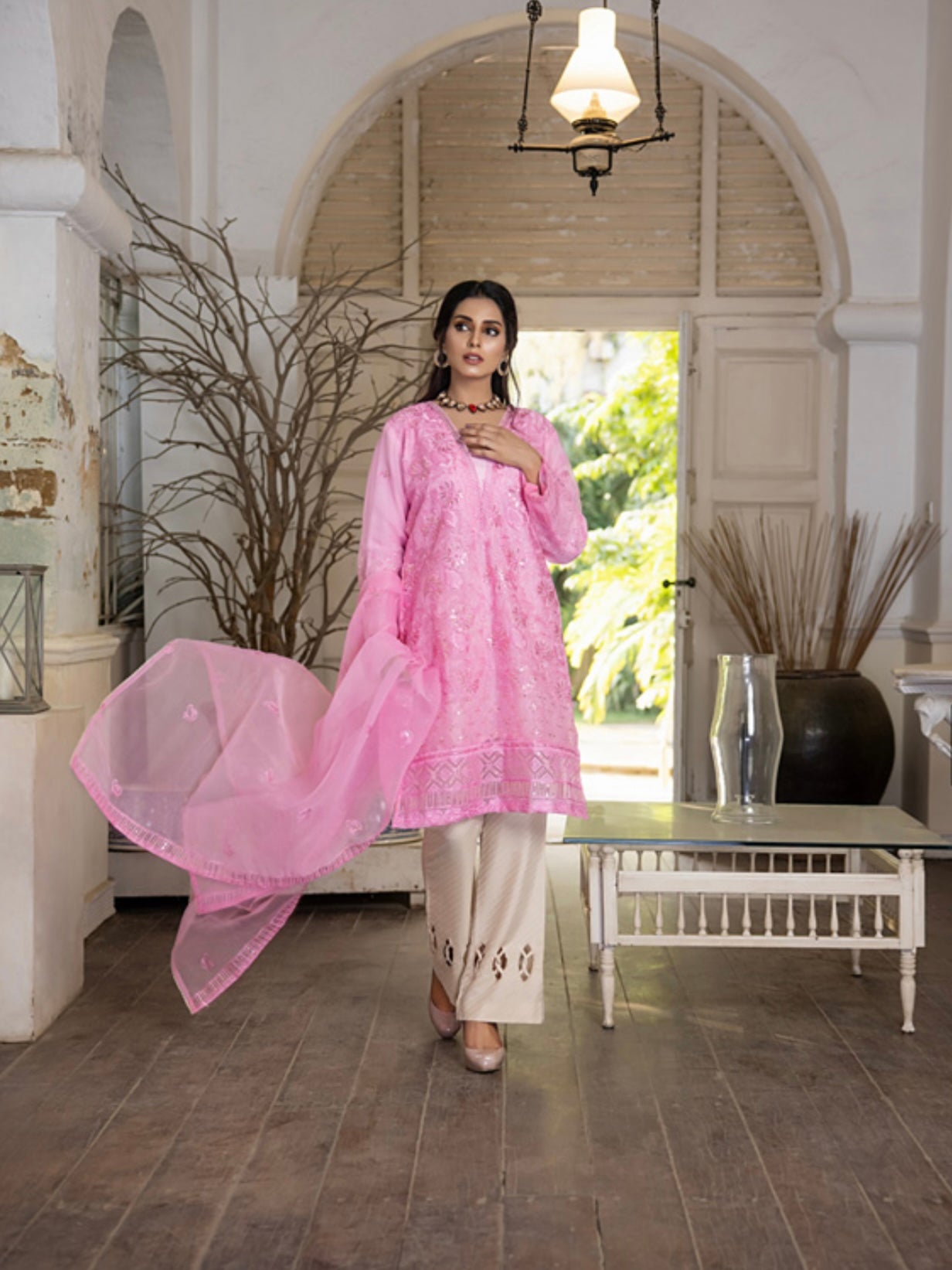 Organza Embroidered 3 Piece Suit