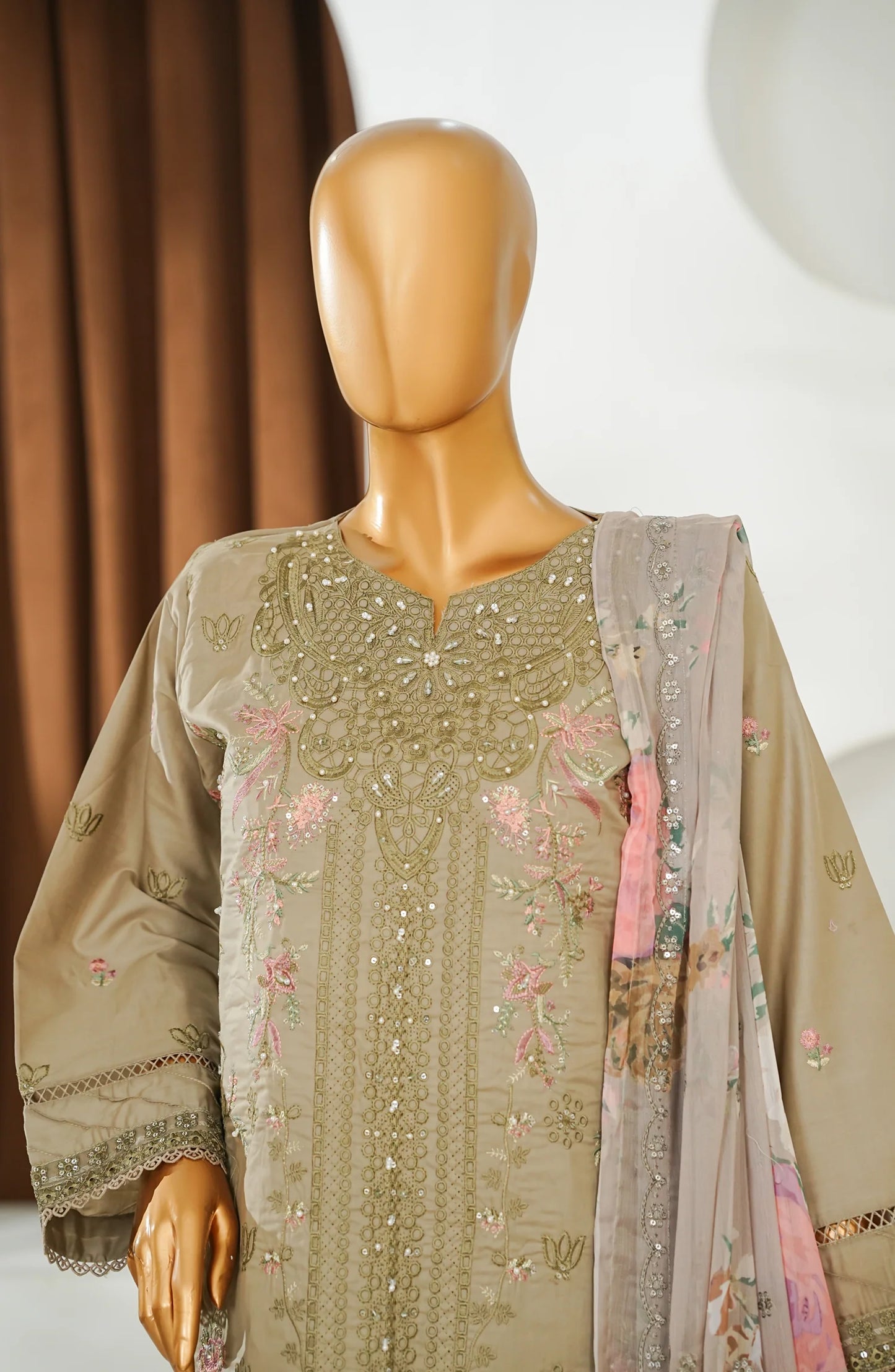 Amna Khadija Embroidered Lawn 3 Piece Suit-Festive Collection