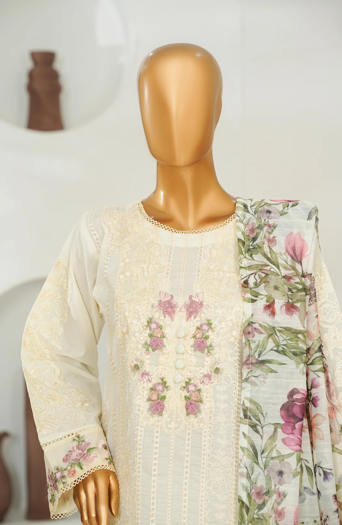 Amna Khadija Embroidered Lawn 3 Piece Suit-Festive Collection