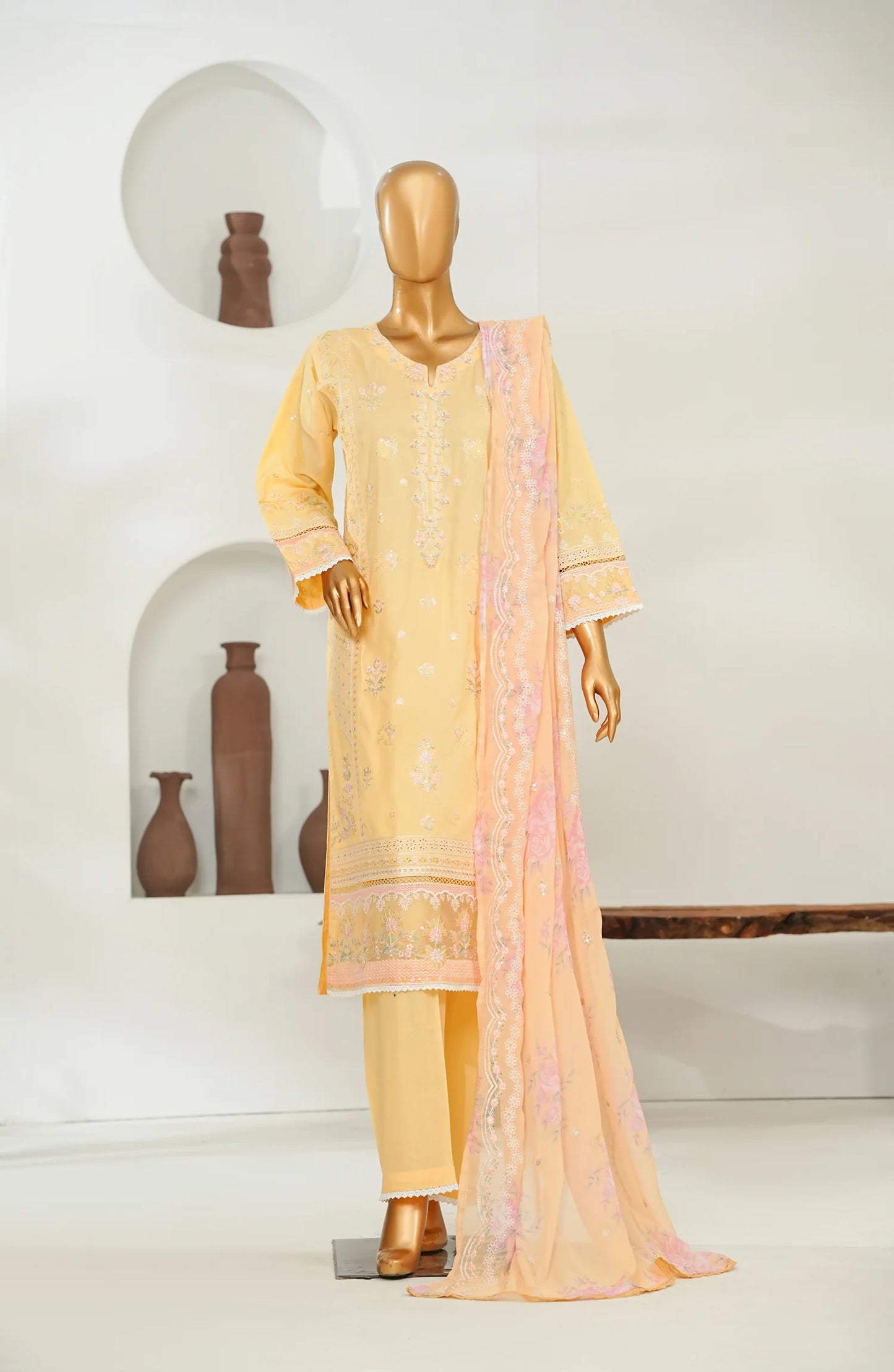 Amna Khadija Embroidered Lawn 3 Piece Suit-Festive Collection