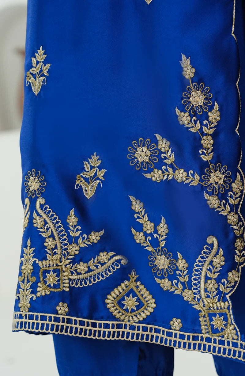 AMNA KHADIJA SILK EMBROIDERED CO-ORDS (SHIRT & PANTS)