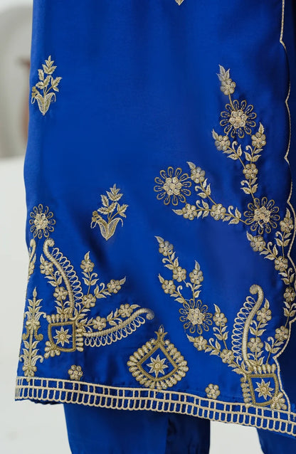 AMNA KHADIJA SILK EMBROIDERED CO-ORDS (SHIRT & PANTS)