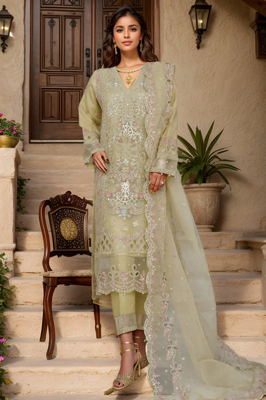 Sadabahar Mahpara Embroidered Organza 3 Piece