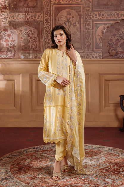 SAHAR Silk Festive Embroidered 3 Piece Suit
