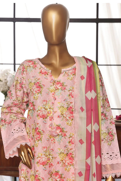 Sada Bahar Stitched 3 Piece Printkari Print Over Chikankari Lawn Suit