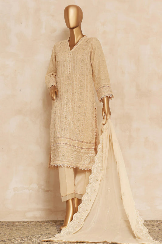 Sadabahar Embroidered Chiffon 3 Piece Suit