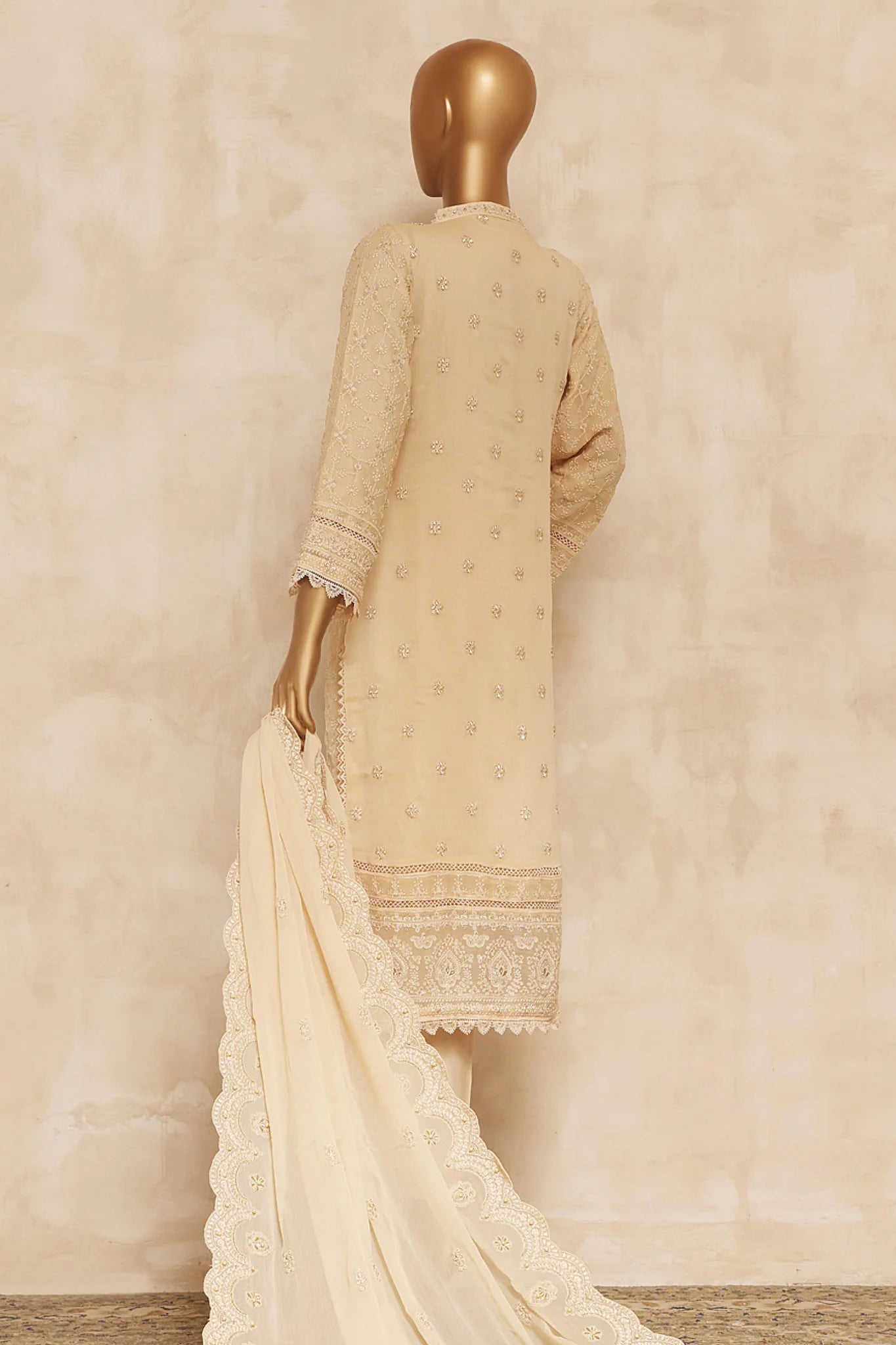 Sadabahar Embroidered Chiffon 3 Piece Suit