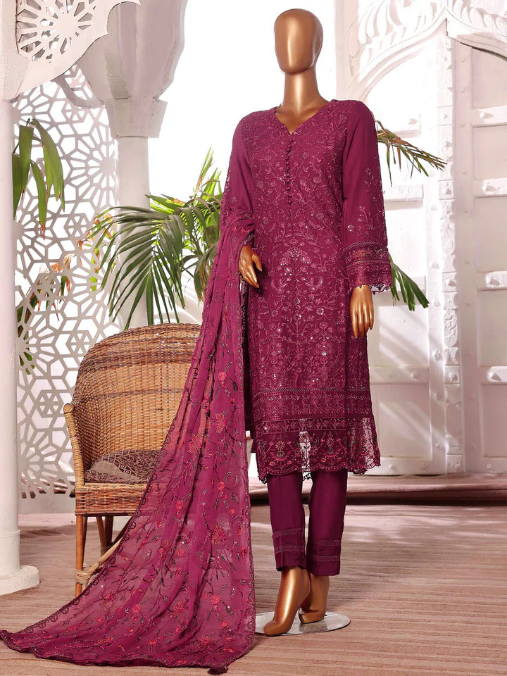 Sadabahar Embroidered Festive Formal Chiffon 3 Piece Suit