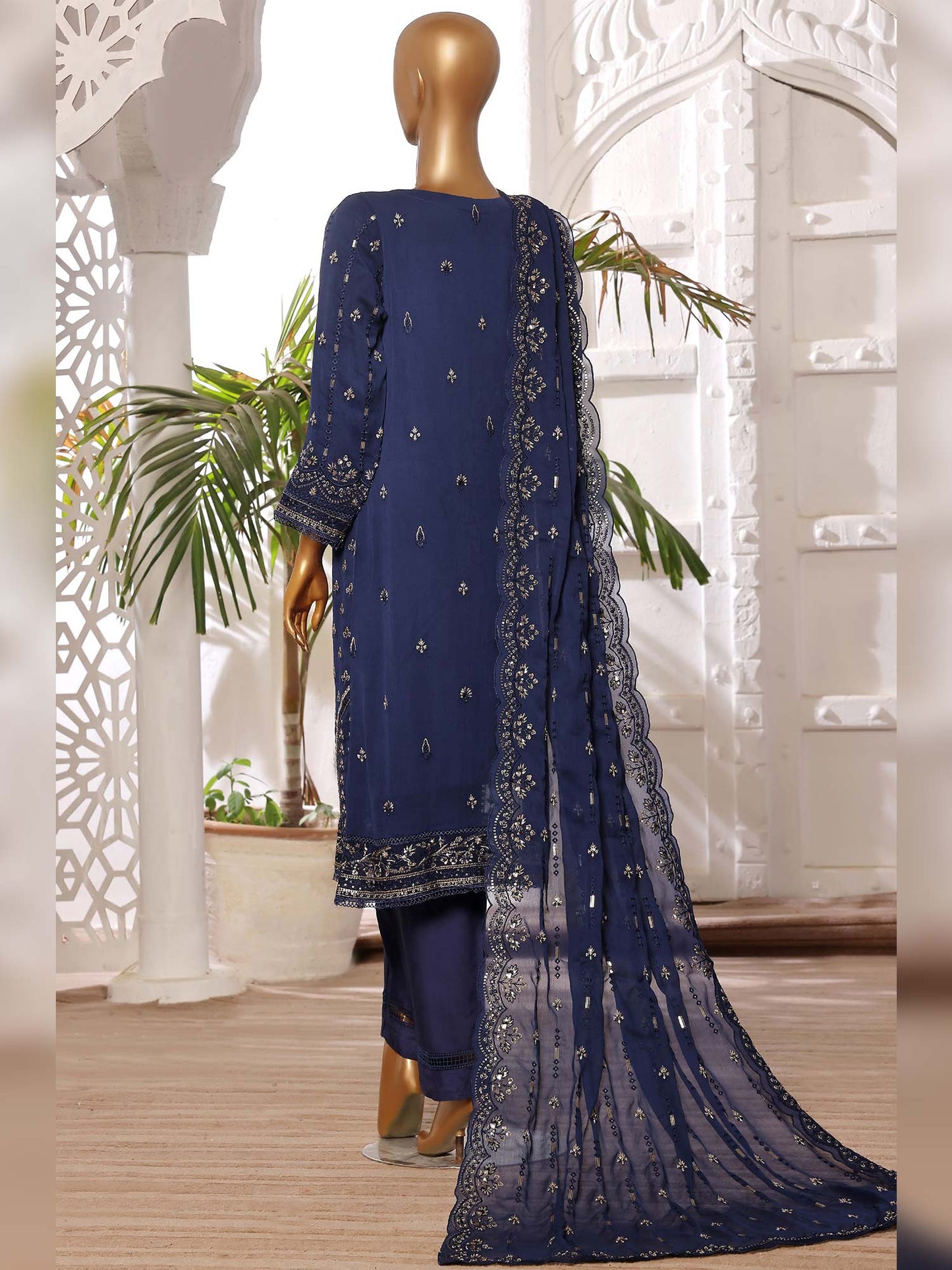 Sadabahar Embroidered Luxury Chiffon 3 Piece Suit