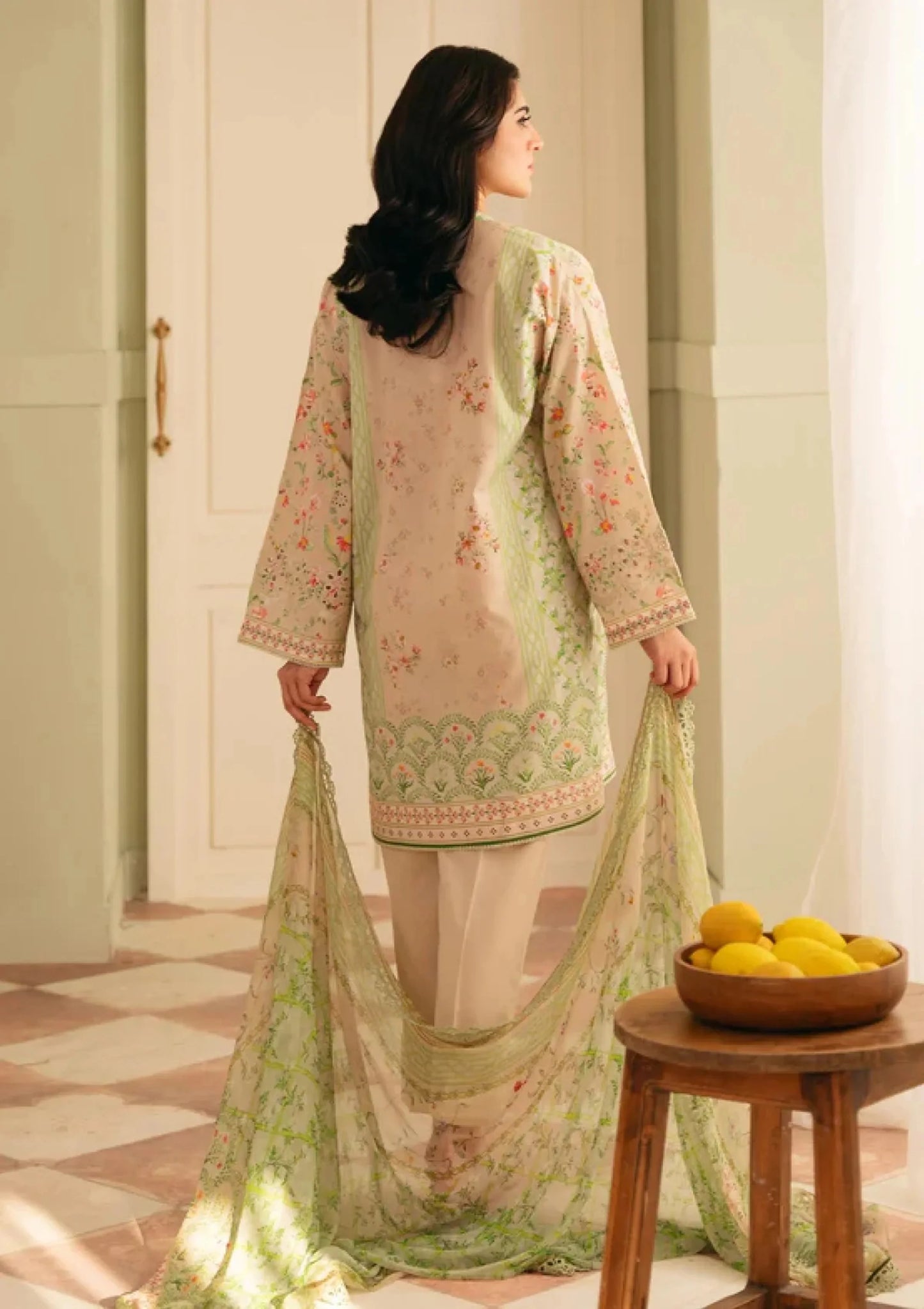 SAHAR Embroidered and Printed Lawn 3 Piece Suit