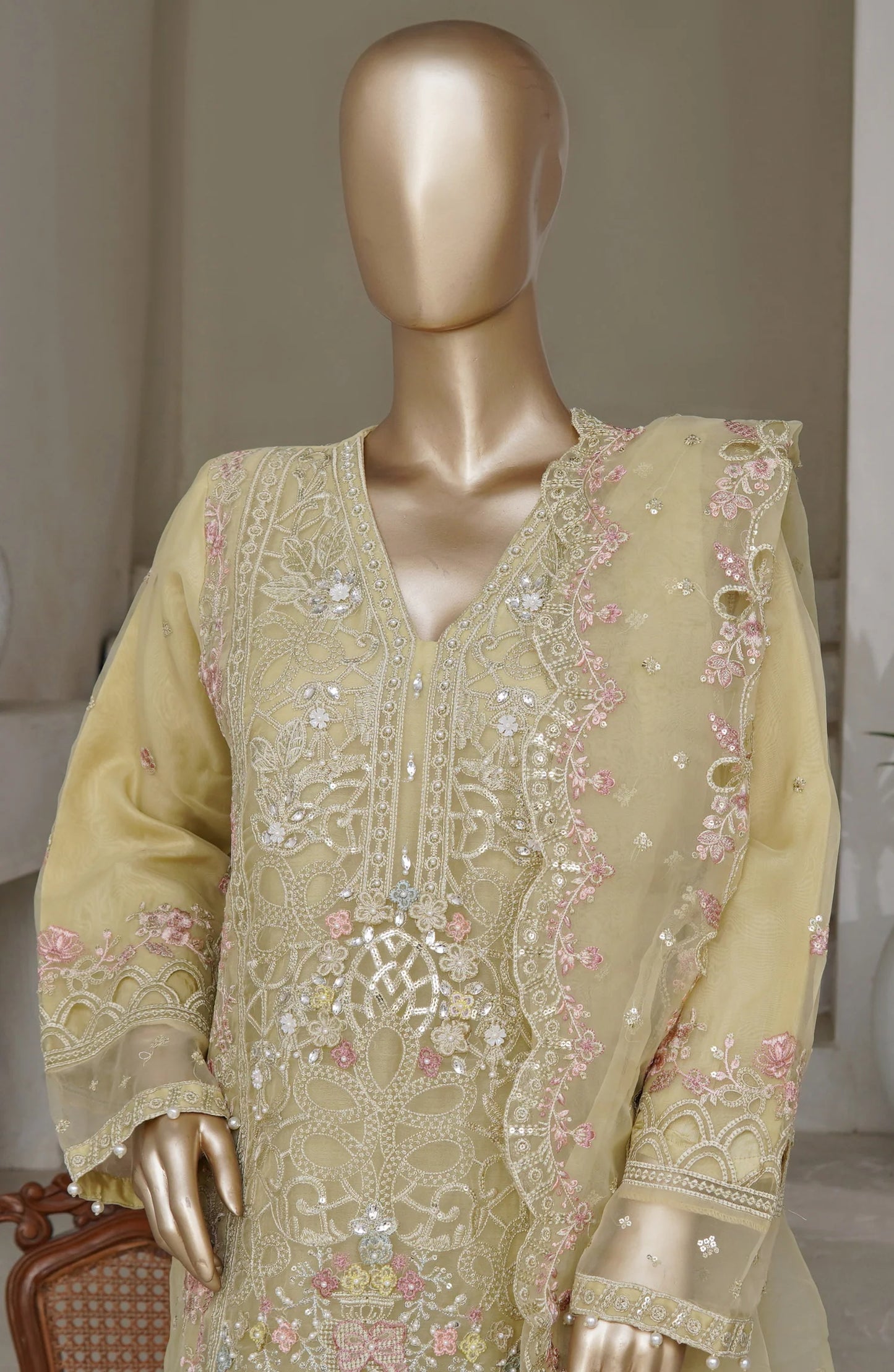 Sadabahar Mahpara Embroidered Organza 3 Piece