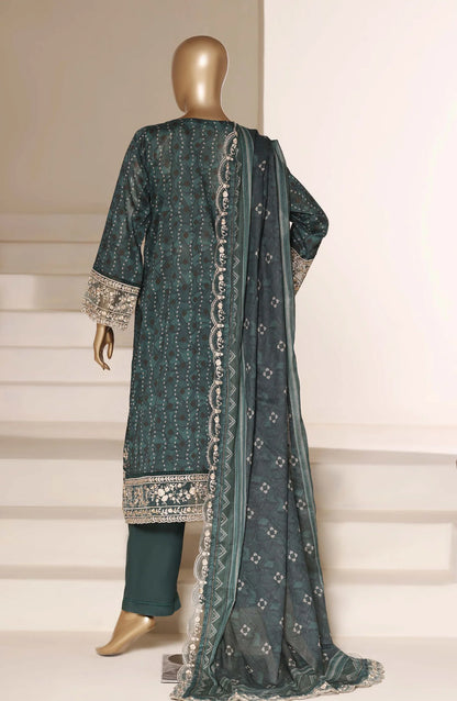 Sadabahar Signature Embroidered Lawn Cotton 3 Piece-Teal