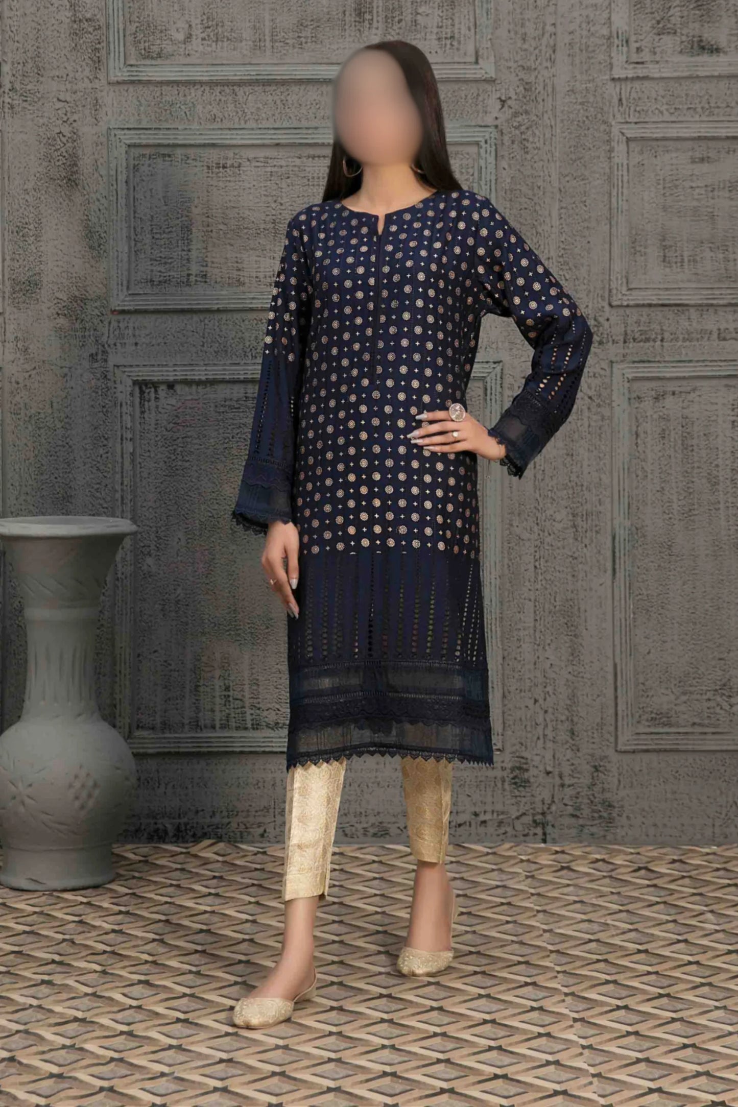 Viscose Silk Embroidered Schiffili Shirt