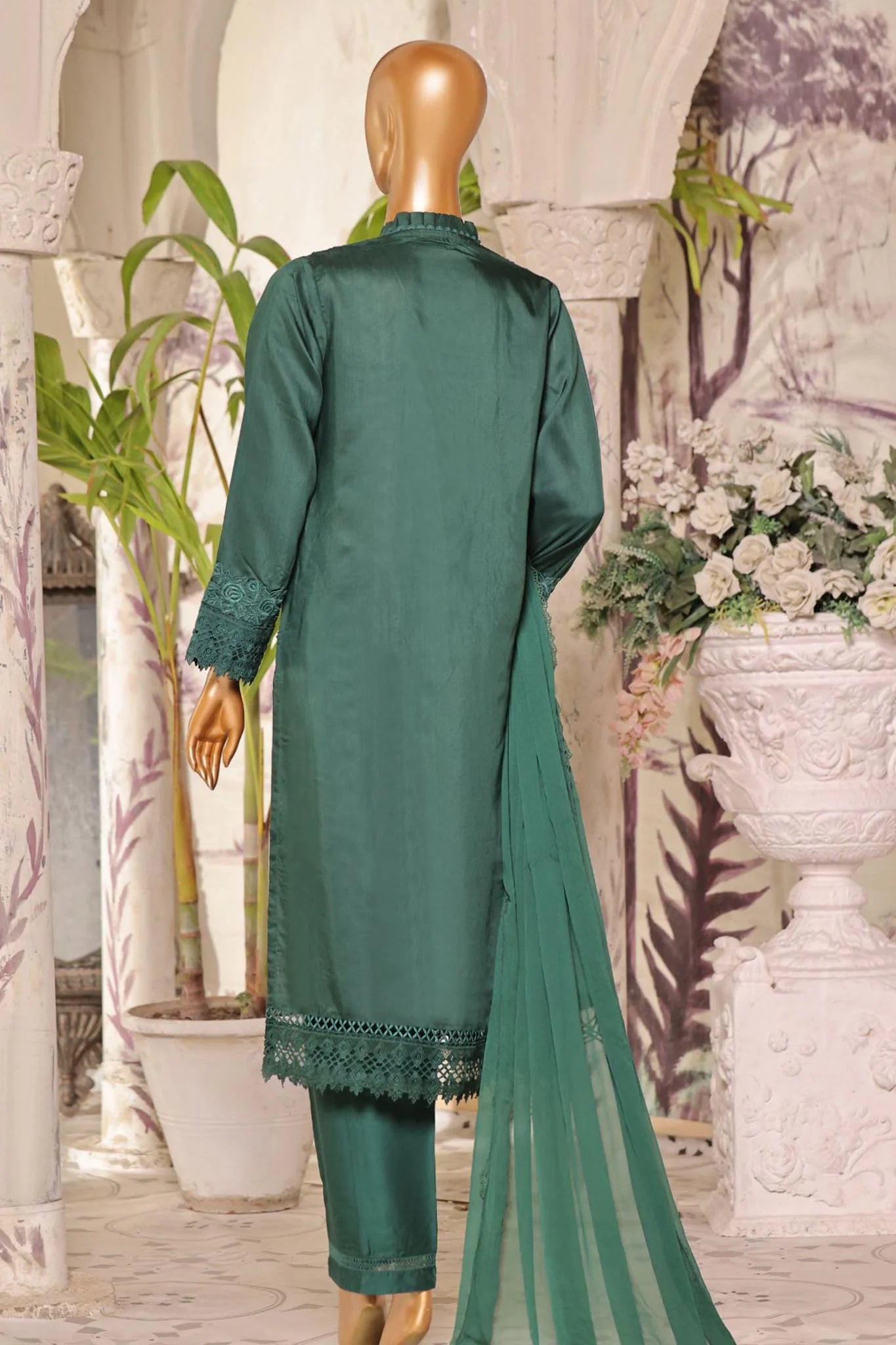 Sadabahar Embroidered Viscose Silk 3 Piece Suit